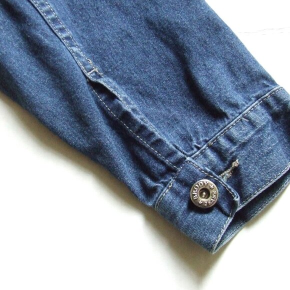 Brody jean jacket denim cowgirl cropped medium spring summer coat vintage 1990s - Picture 14 of 15